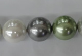 CSB1153 15.5 inches 16mm round mixed color shell pearl beads