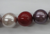 CSB1154 15.5 inches 16mm round mixed color shell pearl beads