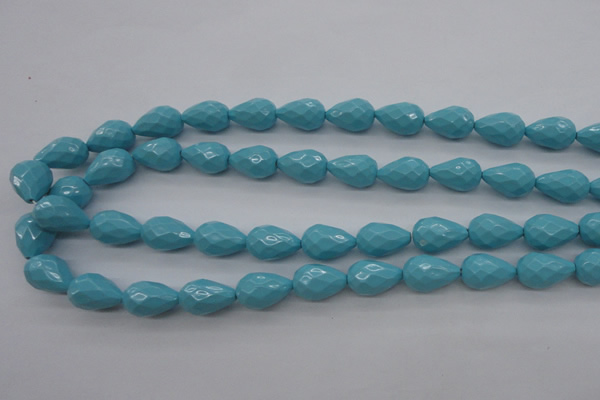 CSB1171 15.5 inches 12*18mm faceted teardrop shell pearl beads