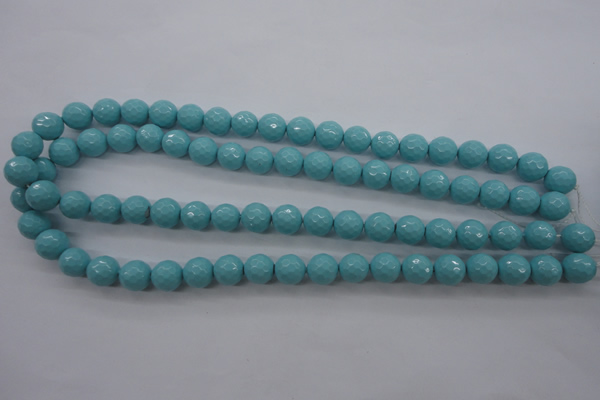 CSB1175 15.5 inches 10mm faceted round shell pearl beads