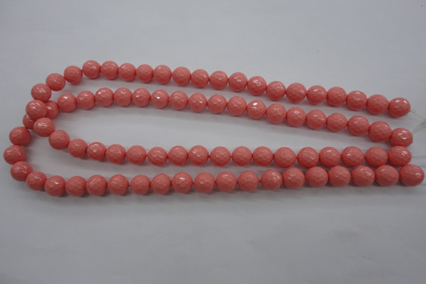 CSB1178 15.5 inches 10mm faceted round shell pearl beads