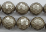 CSB1195 15.5 inches 18mm faceted round shell pearl beads