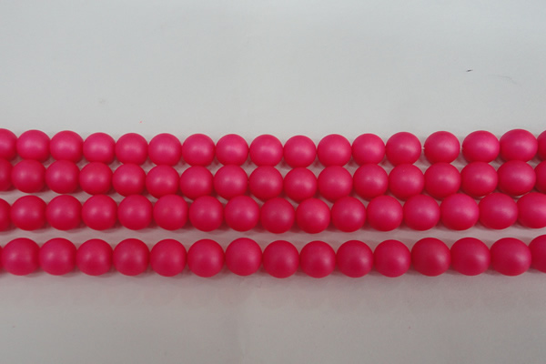 CSB1302 15.5 inches 8mm matte round shell pearl beads wholesale