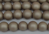 CSB1320 15.5 inches 4mm matte round shell pearl beads wholesale