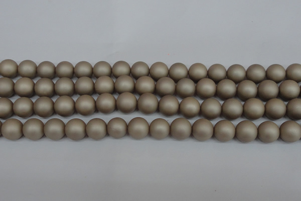 CSB1322 15.5 inches 8mm matte round shell pearl beads wholesale