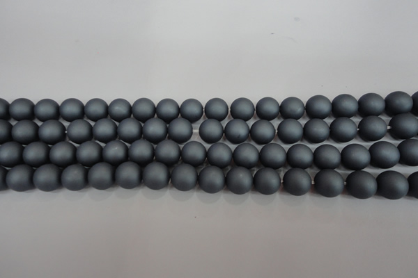 CSB1325 15.5 inches 4mm matte round shell pearl beads wholesale