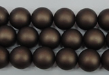 CSB1330 15.5 inches 4mm matte round shell pearl beads wholesale