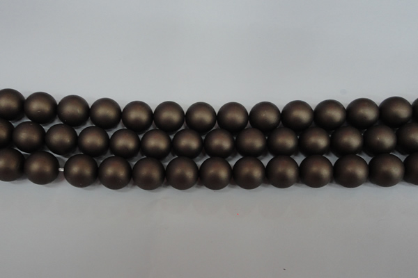 CSB1333 15.5 inches 10mm matte round shell pearl beads wholesale