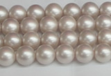 CSB1355 15.5 inches 4mm matte round shell pearl beads wholesale