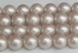 CSB1356 15.5 inches 6mm matte round shell pearl beads wholesale