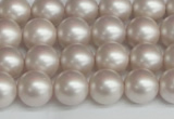 CSB1357 15.5 inches 8mm matte round shell pearl beads wholesale