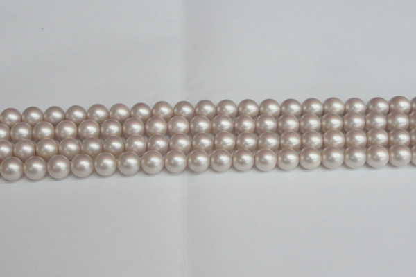 CSB1357 15.5 inches 8mm matte round shell pearl beads wholesale