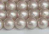 CSB1358 15.5 inches 10mm matte round shell pearl beads wholesale