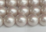 CSB1359 15.5 inches 12mm matte round shell pearl beads wholesale