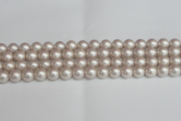 CSB1359 15.5 inches 12mm matte round shell pearl beads wholesale