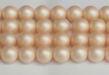 CSB1360 15.5 inches 4mm matte round shell pearl beads wholesale