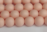 CSB1367 15.5 inches 8mm matte round shell pearl beads wholesale