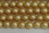 CSB1380 15.5 inches 4mm matte round shell pearl beads wholesale