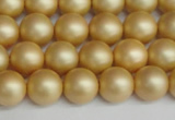 CSB1382 15.5 inches 8mm matte round shell pearl beads wholesale