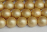 CSB1383 15.5 inches 10mm matte round shell pearl beads wholesale