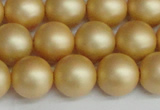 CSB1384 15.5 inches 12mm matte round shell pearl beads wholesale