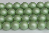 CSB1390 15.5 inches 4mm matte round shell pearl beads wholesale