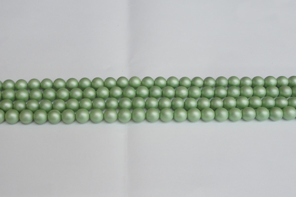 CSB1390 15.5 inches 4mm matte round shell pearl beads wholesale