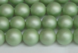 CSB1392 15.5 inches 8mm matte round shell pearl beads wholesale