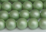 CSB1393 15.5 inches 10mm matte round shell pearl beads wholesale