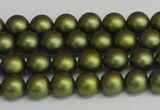 CSB1395 15.5 inches 4mm matte round shell pearl beads wholesale