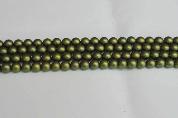 CSB1398 15.5 inches 10mm matte round shell pearl beads wholesale