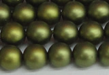 CSB1399 15.5 inches 12mm matte round shell pearl beads wholesale