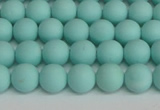 CSB1400 15.5 inches 4mm matte round shell pearl beads wholesale