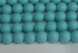 CSB1405 15.5 inches 4mm matte round shell pearl beads wholesale