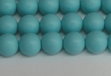 CSB1407 15.5 inches 8mm matte round shell pearl beads wholesale