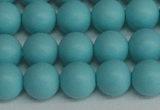 CSB1408 15.5 inches 10mm matte round shell pearl beads wholesale