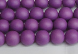 CSB1415 15.5 inches 4mm matte round shell pearl beads wholesale