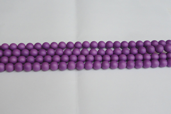 CSB1415 15.5 inches 4mm matte round shell pearl beads wholesale