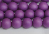 CSB1416 15.5 inches 6mm matte round shell pearl beads wholesale