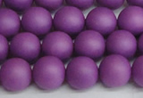 CSB1417 15.5 inches 8mm matte round shell pearl beads wholesale