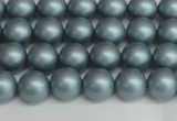 CSB1435 15.5 inches 4mm matte round shell pearl beads wholesale