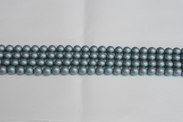 CSB1435 15.5 inches 4mm matte round shell pearl beads wholesale