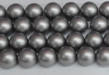 CSB1441 15.5 inches 6mm matte round shell pearl beads wholesale