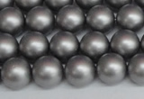 CSB1442 15.5 inches 8mm matte round shell pearl beads wholesale