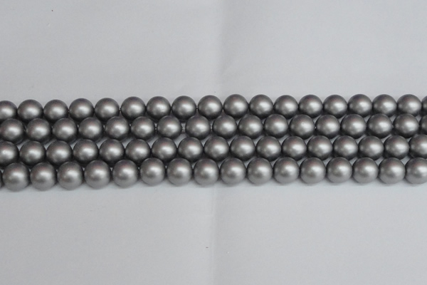 CSB1443 15.5 inches 10mm matte round shell pearl beads wholesale