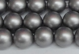 CSB1444 15.5 inches 12mm matte round shell pearl beads wholesale