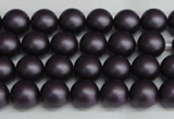 CSB1445 15.5 inches 4mm matte round shell pearl beads wholesale