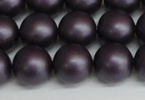 CSB1449 15.5 inches 12mm matte round shell pearl beads wholesale