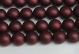 CSB1450 15.5 inches 4mm matte round shell pearl beads wholesale