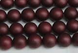 CSB1451 15.5 inches 6mm matte round shell pearl beads wholesale